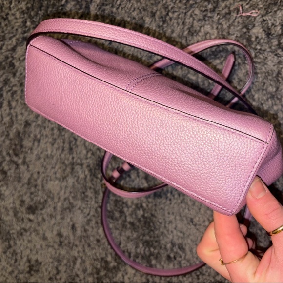 Coach Lilac Pebbled Leather Shoulder Bag - Picture 8 of 8